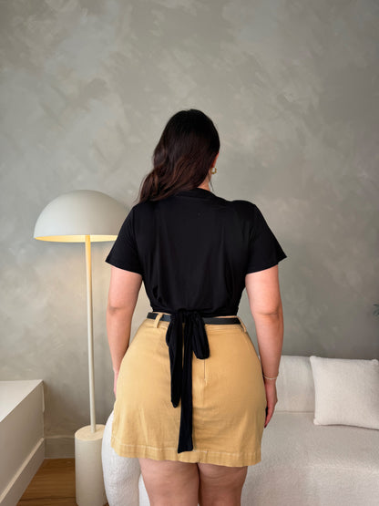 Mila Flutter Sleeve Top - Black