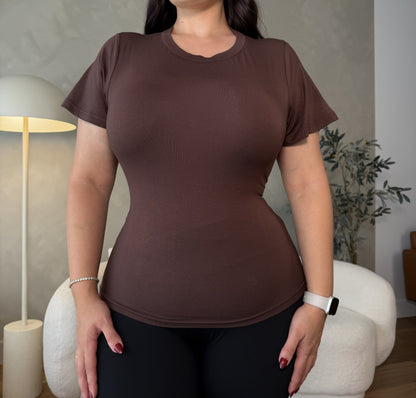 Mila Flutter Sleeve Top - Mocha