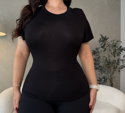 Mila Flutter Sleeve Top - Black