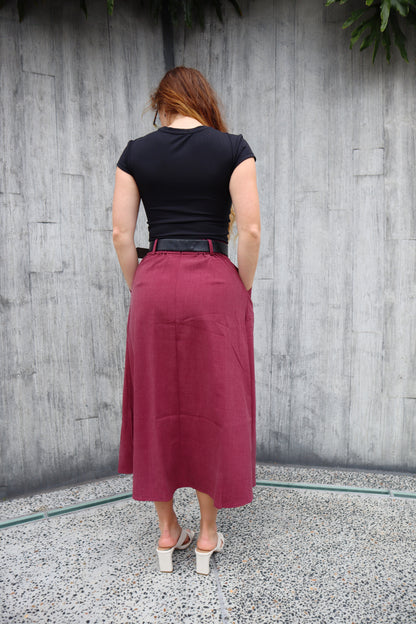 Business Class Maxi Skirt - Red