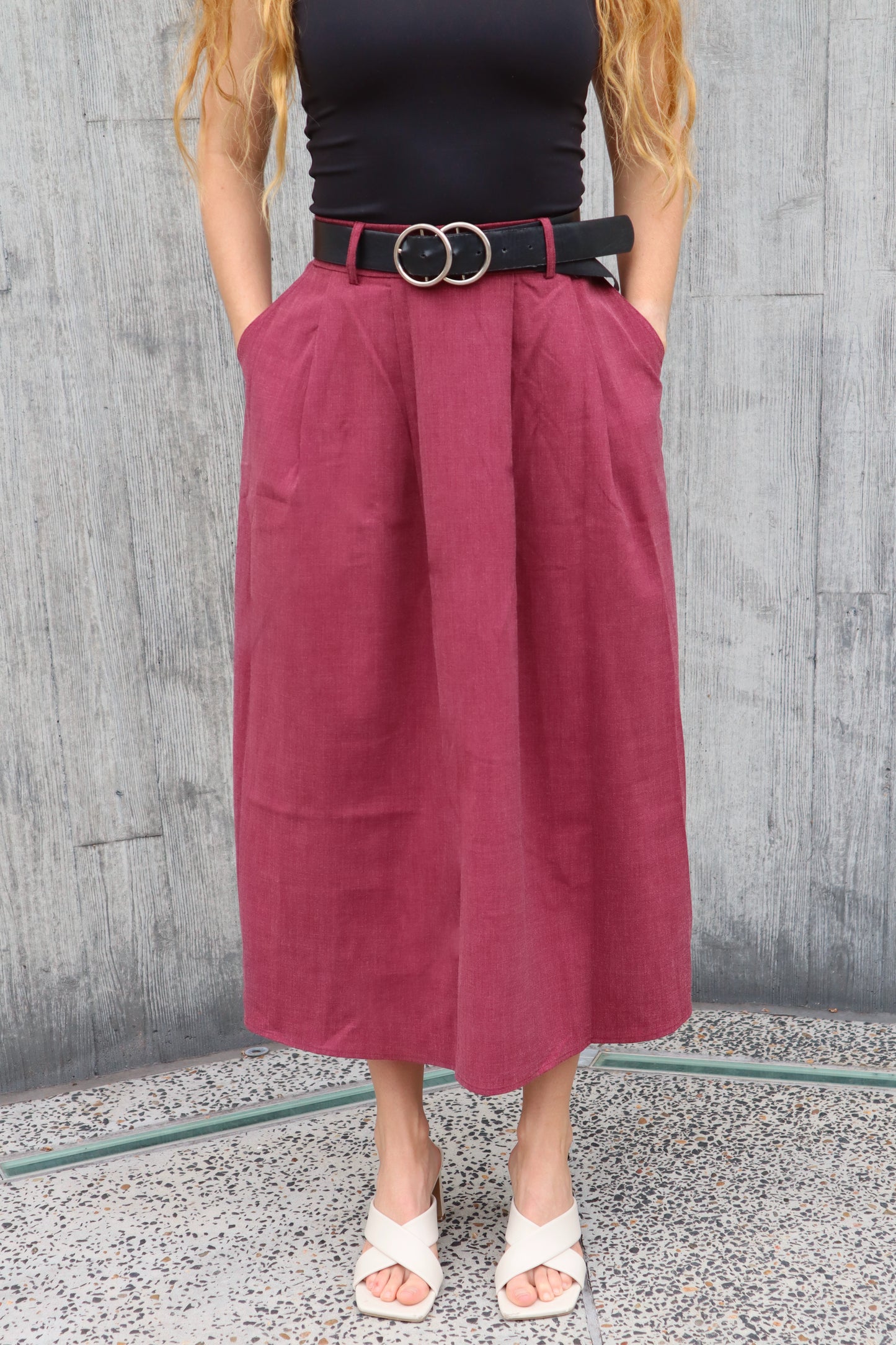 Business Class Maxi Skirt - Red