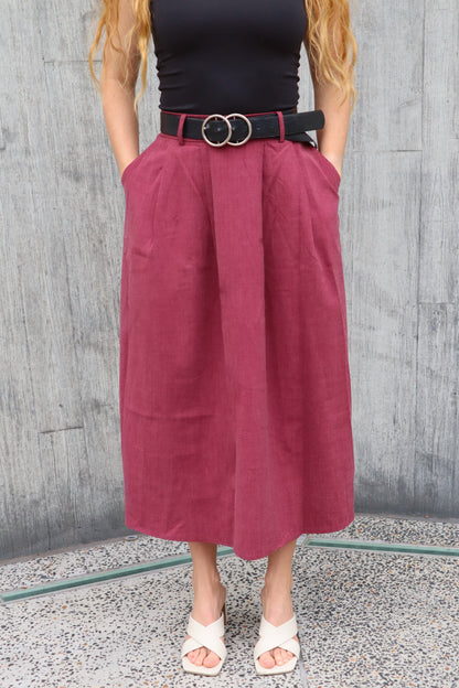 Business Class Maxi Skirt - Red