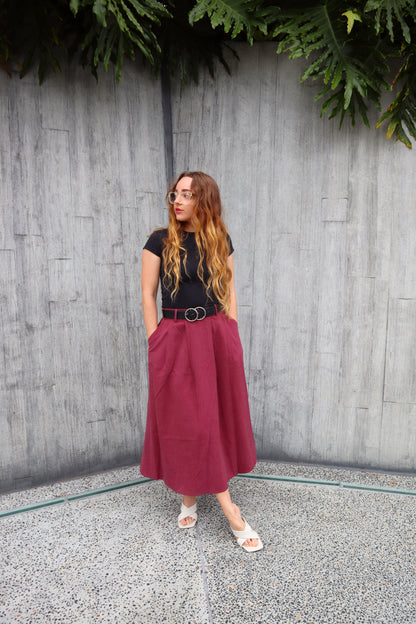 Business Class Maxi Skirt - Red