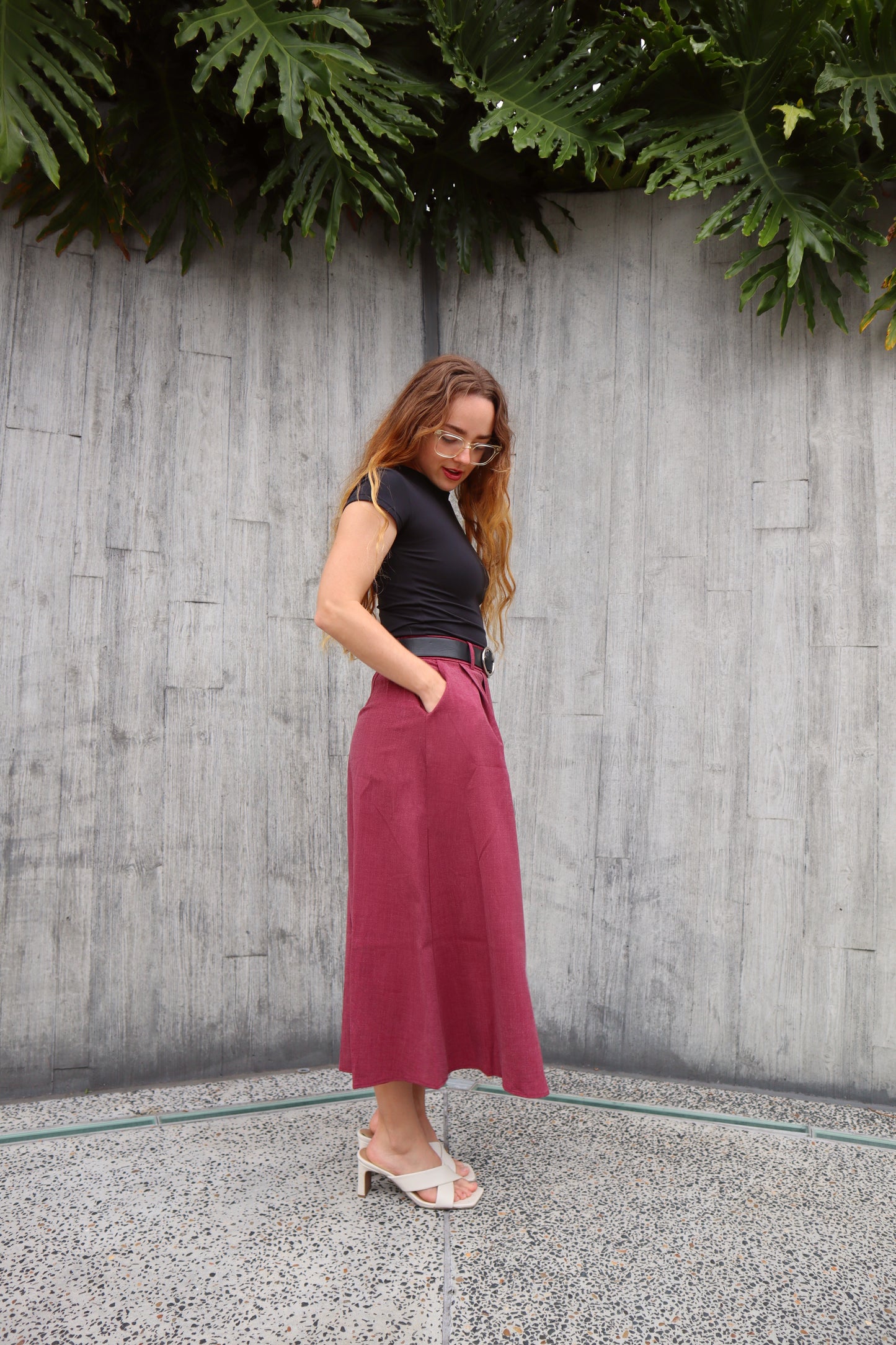 Business Class Maxi Skirt - Red