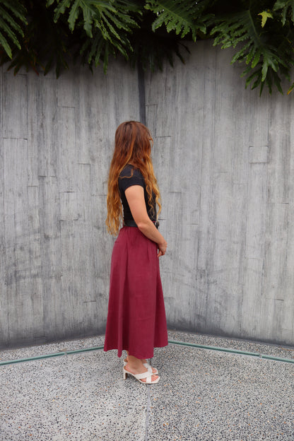 Business Class Maxi Skirt - Red