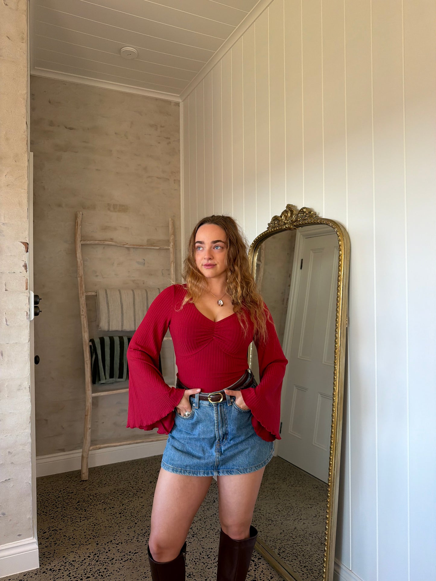 Miranda Bell Sleeve - Red