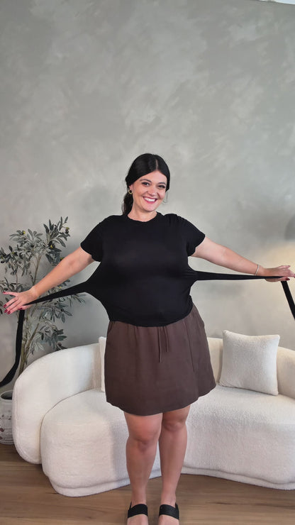 Mila Flutter Sleeve Top - Black